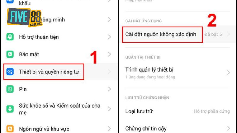 Bạn phải cho phép điện thoại Android của mình cài đặt từ nguồn ngoài Google Play 