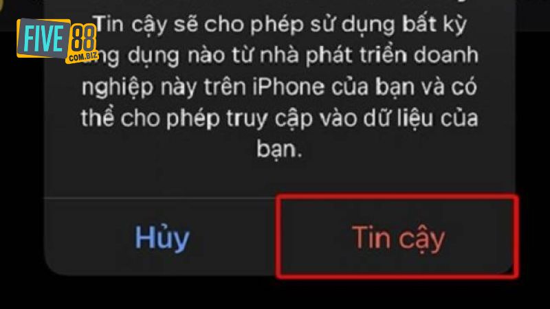 Anh em phải chọn tin cậy ứng dụng của chúng tôi mới có thể cài đặt nó vào iPhone