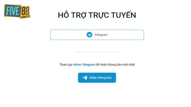 Liên Hệ Five88 - Tổng Hợp Các Phương Thức Mới Nhất 2 Chat với CSKH qua kênh Telegram