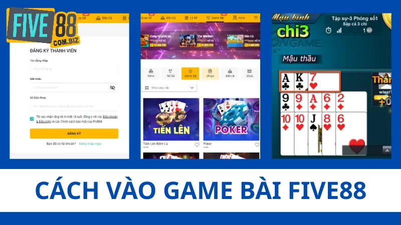 Hướng dẫn vào chơi Game Bài Five88